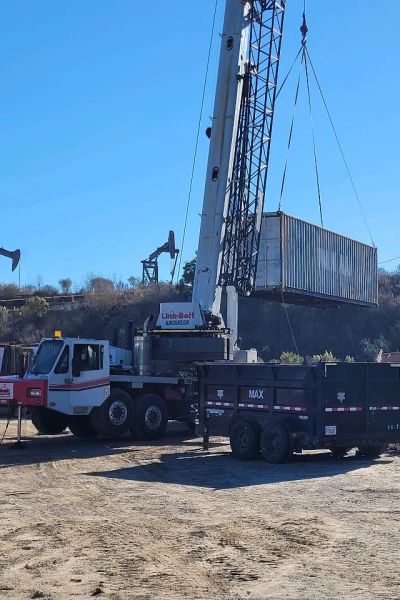 crane lifting shipping container